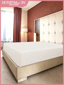 HONEYMOON 1件裝柔軟舒適純色床墊包布，床墊保護套，輕量透氣，14英吋/35cm深口袋，低過敏原，可機洗，適用所有床尺寸，適合宿舍與客房（不含枕套），返校宿舍必需品，床上用品，OEKO-TEX認證，米色 - 米色 - 查看 2