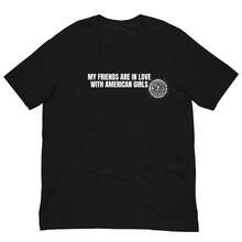 Camiseta unisex, My amigos son en amor con Estadounidense chicas ,ropa de mujer blusas para dama casuales camisas de mujer blusa blusas para mujer camisas, Gráficas impreso Amigable con la piel, estilo de los 90 Retro, Ropa Urbana, De Moda casual Camisetas, Gráficas impreso Amigable con la piel, estilo de los 90 Retro, Ropa Urbana, De Moda casual camisetas - Negro - Ver 5