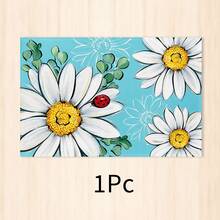 1 pieza Mantel individual de lino con estampado floral, tapete para desayuno, posavasos de café, base para tazón, accesorio de cocina, fácil de limpiar, apto para el hogar, restaurante, decoración del comedor, regalo festivo, regalo para amigos, juego de múltiples piezas - Multicolor - Ver 22