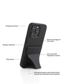1 ốp lưng điện thoại kèm giá đỡ thẻ, tương thích với iPhone 11 12 13 14 15 16e 17Pro Max, Galaxy S23 24 25 Ultra. - màu đen - Xem 5