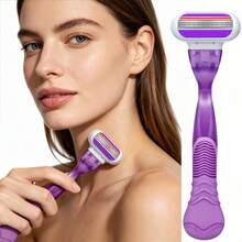 Women's Purple 3‑Blade Razor, Smooth Clean Shave For Legs, Underarms & Bikini Area, Portable Shaving Tool For Home & Travel, Perfect Gift For Girlfriend & Mom - Purple - View 7