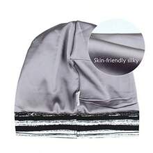 Gorra de dormir con forro de satén ajustable para rastas cabello rizado gran cabeza para permanecer encendida durante la noche - C y f - Ver 4