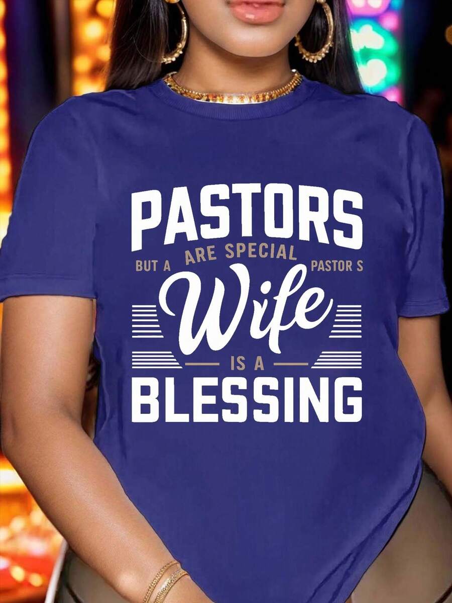 PASTORS ARE SPECIAL es una camiseta de mujer de puro algodón, cómoda y de buen ajuste. - Azul - Ver 1