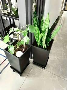 Heavy Duty Metal Plant Stand With Locking Wheels, Rust-Proof Rolling Support, Suitable For Large Flower Pots, Indoor And Outdoor Use, Perfect Gift For Plant Lovers - Plant Cart - View 7
