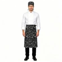 2pcs/Set Celemek dan Topi Koki - Pakaian Kerja Dapur Tahan Lama Cocok Untuk Koki/Pelayan Pria/Wanita - MultiWarna - View 7