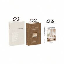 3件/2件/1件 精緻裝飾紙書，咖啡桌書飾品 - 仿真裝飾書用於裝飾 - 家用桌面裝飾 - 床頭櫃裝飾 - 家用書架裝飾 - 棕白 - 查看 10