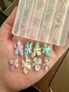 Summer New Arrival Glass Icy Flower 3D Silicone Nail Art Mold - Clear - View 4