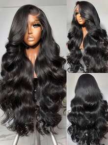34 Inch Glueless Wigs Human Hair Pre Plucked 13x4/13*6 HD Lace Front Wigs Human Hair Glueless 200% Density Body Wave Lace Front Wigs Human Hair With Baby Hair Natural Black - SNatural - Xem 4