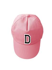 1pc Kids' Baseball Cap With 26 Alphabet Letters, Handmade Letter Design Style Baby Girls Sun Hat, Suitable For Outdoor Activities And Daily Wear, UV Protection - Pink - View 8
