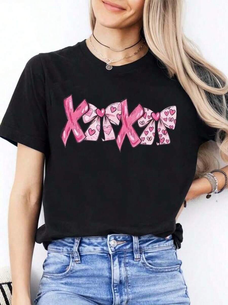 Camiseta unisex de manga corta, camiseta casual de moda con cuello redondo para mujer, ideal para el Día de San Valentín.|RosaEn forma de corazónArcoCartaPatrón,DulceYEnérgicoEstilo,TripulaciónCuello,CortoManga,Para todas las estacionesUso, 220gAlta CalidadPuroCamisetaConMinimalistaImpresión,SuaveYTranspirableTela,CómodoYSueltoAdecuadoParaTodosDíaDesgaste,AdecuadoParaOficinaInformalDesgaste,PrimaveraYVeranoDiarioApariencia,EleganteYJovenDiseñoRopaDePlayeras de hombrehombre, , , Dazymujer,romwehombres, bohochic,maestrasregalos,camisetaparaconjuntos de mujercon curvasparamu,y2k, - Negro - Ver 1