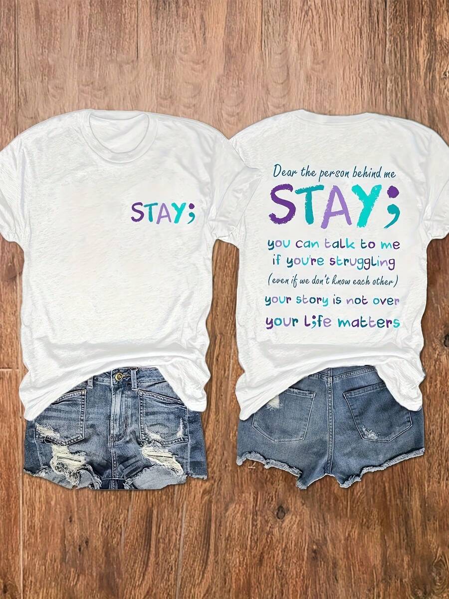 Camiseta de mujer para primavera y verano - Blanco - Ver 1
