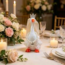 7 Desk Goose Outfits Goose Dress Necklace Crown Accessories Set For Magnetic Geese Statue Office Home Table Decor - Sets - View 3