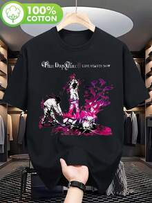Camiseta oficial de la banda  para hombre, modelo "Life Starts Now" |   Negro con logotipo rosa y gráfico de llama icónica, camiseta de manga corta suave y duradera para conciertos, uso casual, ropa para fans de la música (mercancía oficial) - Negro - Ver 7