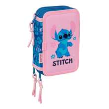 Safta | Double Pencil Case Stitch (Lilo & Stitch) For Boys And Girls, 3 Compartments With Zipper And Elastic Band To Attach To Notebook Or, Back To School - Triple - Pen Holder - View 2