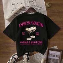 This Retro-Style Casual T-Shirt For Women Features A Colorful Letter Print, A Relaxed Fit, And A Crew Neck With Short Sleeves, Making It An Ideal Choice For Everyday Wear In Spring And Summer. Limited Time Offer, Limited Quantities Available, Flash ! Women's Casual Shirts, Women's T-Shirts > Polyester, Stylish - 紅色和黑色 - 查看 7
