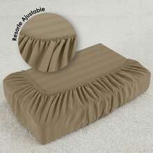 Fitted Sheet With Elastic Bottom | Soft Cotton Feel | Cool, Soft And Breathable | Ideal For Spring-Autumn | Modern Colors For Bedding | High-Quality Fabric That Won't Shrink | Easy Care And Maximum Comfort | - 駝色 - 查看 3