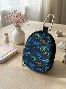 1 st myntbörs, lätt och kompakt, multifunktionell kortförvaring, myntbörs och korthållare med tecknad dinosauriemönster, lätt förvaringsväska med spänne, back-to-school myntbörs och korthållare, praktisk att bära, lämplig för förvaring av mynt, kort, tillbehör, nycklar och diverse småsaker, perfekt som förvaringsväska för flickor och pojkar, fin present till vänner - Multifärgad - Visa 3