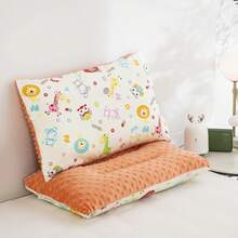 Pillow 1pc Washable Kids Nap Pillow, Double Sided Design With Cotton & Dotted Velvet Cover, Removable Pillow Insert - Strawberry Cake Bunny - View 8