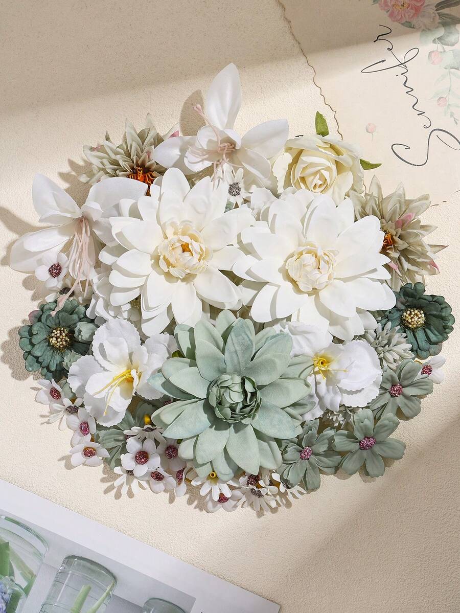 50/100pcs Artificial Flower Heads, Small/Medium/Large Fake Flowers, Mini Daisy Flowers, Suitable For Wedding Crafts, Home Decor, Party And More