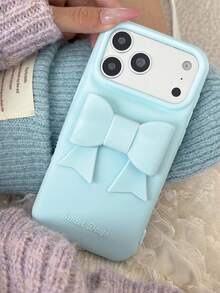 1件純色蝴蝶結矽膠防震手機殼，適用於 iPhone 13/13 Pro/13 Pro Max/14/14 Pro/14 Pro Max/15/15 Pro/15 Pro Max/16/16 Pro/16 Pro Max/17/17 Pro/17 Pro Max - 彩色 - 查看 7