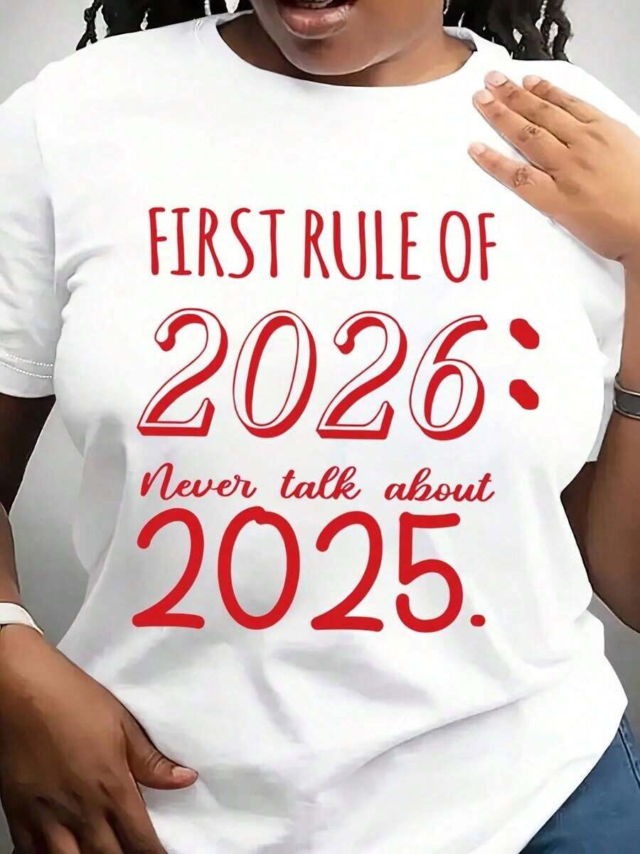 Camiseta Moderna Minimalista con la Primera Regla del 06: Nunca Hables del 06, Camiseta de Año Nuevo 06, Camiseta Divertida de Navidad, Camiseta para Fiesta de Año Nuevo, Camiseta de Feliz Año Nuevo Hola 06, Casual para el día a día - Blanco - Ver 1
