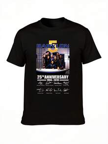 T-shirt anniversaire 25 ans de Babylon 5 - Noir _BABYLON 12 T-shirt décontracté col rond - Noir - Voir 2