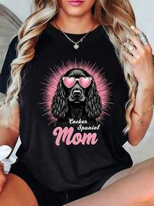 Camiseta de manga corta personalizada con estampado y fondo de color sólido, con modelos básicos y versátiles para el verano, y la versión holgada y ajustada es adecuada para diversas formas corporales. Tela de algodón suave y transpirable, agradable al tacto y transpirable, ideal para el verano, con estampados sencillos y a la moda, duradera, para viajes diarios, caminatas y citas, ocio y uso cotidiano, rentable. - Negro - Ver 7