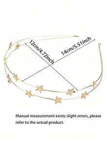 Korean Style Sweet Rhinestone 5-Petal Flower Pearl Headband, Double Row Star Bow Thin Hair Tie, Suitable For Bangs - Multicolor - View 8