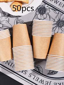 50 piezas/Paquete Vasos de papel blanco grueso, vasos de papel para café, té con leche y café, vasos de papel hechos a mano de colores, vasos de papel aislados de doble capa para café y té con leche, adecuados para festivales, fiestas, oficina, picnics, viajes y otras ocasiones, 1 paquete - Multicolor - Ver 15