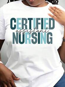 Certified Nursing Assistant T-Shirt For Nursing Professionals, Gift For Healthcare Workers, Pride T-Shirt For Nurses And Medical Staff, 220g - Urban Vintage Style, Unisex, Cotton, Short Sleeve, Crew Neck, 100% Cotton - 白色 - 查看 3