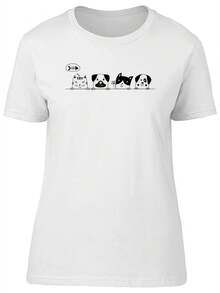 Camiseta de Mujer con Diseño de Perros y Gatos Amables -Imagen de Shutterstock, Talla Grande para Mujer - Blanco - Ver 4