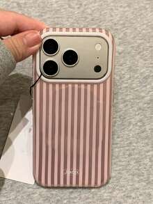Vintage Striped Phone Case Compatible With IPhone 17 Pro Max, 17 Pro, 17, 16 Pro Max, 16 Pro, 16, 15 Pro Max, 15 Pro, 15, 14 Pro Max, 14 Pro, 13 Pro Max, 13, Fashion Protective Shell - Pink - View 2