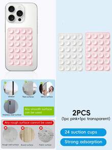 Bộ 24 miếng silicon hút chân không dùng để giữ điện thoại, có lớp keo dính chống trượt, giá đỡ điện thoại rảnh tay tiện dụng cho phòng tắm, phòng tập gym, nhà bếp. - Nhiều màu - Xem 23