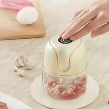 350ml Wireless Mini Electric Meat Grinder, Garlic Puree Grinder, Complementary Food Processor, Portable Charging Automatic Mixer, Suitable For Garlic Puree, Ginger, Minced Meat, Onions, Potatoes, Vegetables, Fruits, Kitchen Essentials - Multicolor - View 7