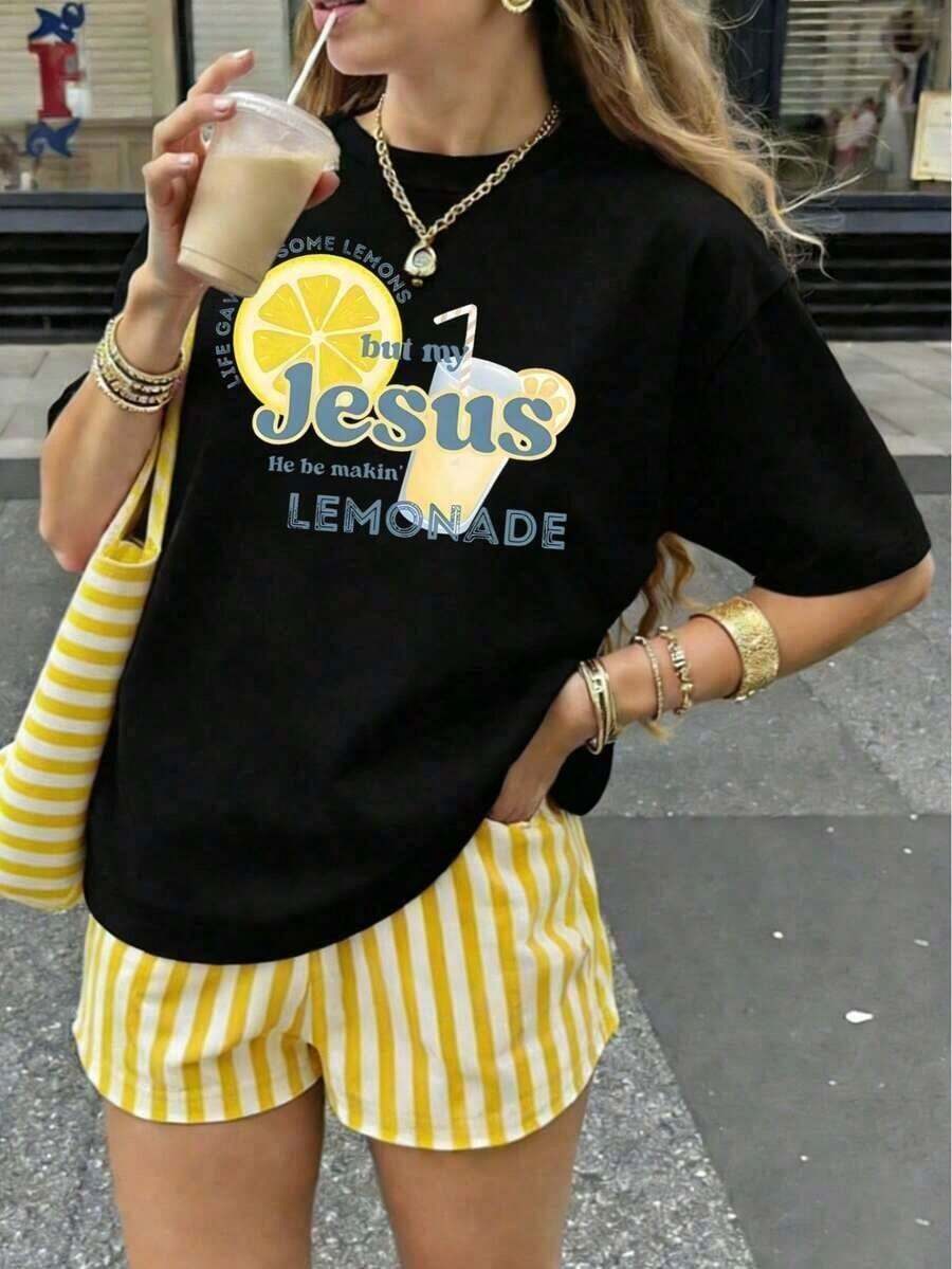 Life Gave Me Some Lemons, But My Jesus Is Making Lemonade. - 黑色 - 查看 1