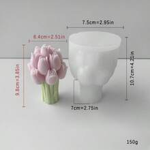3件套3D郁金香花束蜡烛硅胶模具 - A+B+C - 查看 2