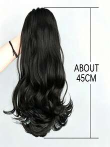 18 Inch Synthetic Curly Ponytail With Drawstring, Black Color Ponytail Hair Extensions For Women - Multicolor - View 4