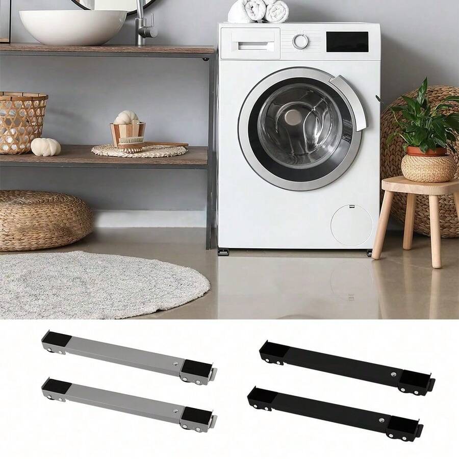 2PCS Movable Roller Adjustable Washing Machine Drum Dryer Movable Roller Household Handcart Heavy-Duty