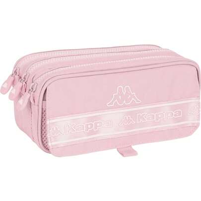 Safta | Triple Pencil Case Kappa Basics School Organizer With 3 Separate Zip Compartments, Youth School Pencil Case With Three Compartments And Zippers, Front Pocket