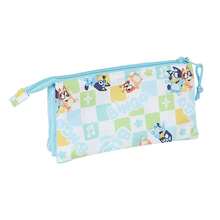 Safta | Triple Pencil Case Bluey ?Ready? For Kids, Official License, 3 Compartments With Zipper And Central Inner Pocket, One Size, Ideal For School And Back To School - Portatodo - View 3
