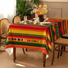 1 chiếc khăn trải bàn in họa tiết trừu tượng - 100% Polyester, hình chữ nhật, dệt, thích hợp cho nhà bếp, phòng ăn, tiệc tối, dã ngoại, hẹn hò, đám cưới, trang trí tiệc theo chủ đề, sử dụng trong nhà và ngoài trời. - Nhiều màu - Xem 2