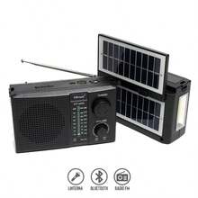 BUYTITI FM/AM Radio With Solar Panel And Retro Style Flashlight - Perfect For Emergencies - View 1
