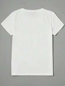 Camiseta Casual para Mujer con Estampado Gráfico de Atardecer y Océano, Transpirable y Cómoda, Manga Corta, Cuello Redondo, Diseño Minimalista de Sol y Ondas, Algodón Suave, Perfecta para Uso Diario y Estilo Urbano Costero - Blanco - Ver 3