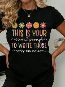 Esta es tu camiseta con el mensaje visual para escribir las notas de la sesión, ideal para terapeutas, consejeros y profesionales de la salud mental, adecuada para uso casual y deportivo. - Negro - Ver 7