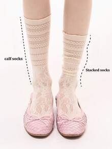 1/3 Pairs Summer Thin Women's Toe Separator Socks, Lace Trim Toe Socks, Suitable For Pig Nose Shoes, No Heel Design - Multicolor - View 8