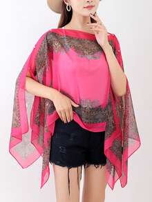 FADZOYLE 1pc Chiffon Cover-Up Sarong And Sun Protective Kimono Shawl Summer Beach Cover Up Sarong Daily Life Accessories - Multicolor - View 21