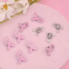 3pcs Pink Ribbon Breast Cancer Awareness Brooch Set - Minimalist Fashion Women's Clothing Decoration Accessory - Express Support In A Stylish Way - Multicolor - View 4