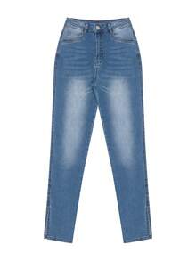 Jeans ajustados azules sexy vintage Y2K para mujer, vaqueros elásticos de calle para vacaciones, casual de verano 2026 - Azul lavado medio - Ver 7