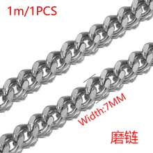 1m 304 Stainless Steel 18K Gold Plated Flat Cuban Chain, Flat Paperclip Style, DIY Handmade Bracelet Necklace Jewelry Accessories - Chain - View 15