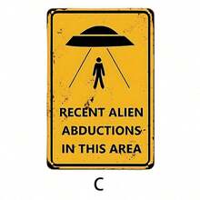 1件復古外星金屬鐵皮招牌 - UFO主題裝飾附勵志語錄，UFO區域復古鐵皮板，易於懸掛 - 適合男士私人空間、居家、車庫、酒吧、酒館、咖啡館和庭院裝飾，防水 - 彩色 - 查看 12